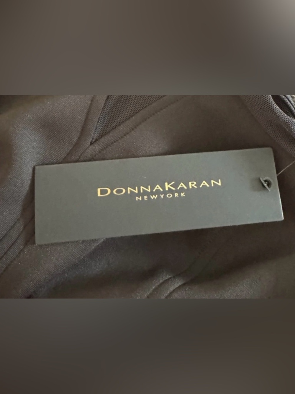 Donna Karan New York NWT Black Mesh Belted Midi Dress Size 4 - Picture 5 of 5
